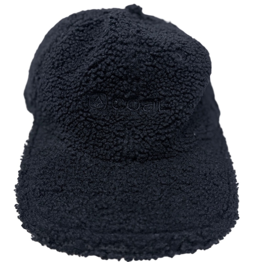 Coal Headwear Edgewood Black Sherpa Fleece Strapback Hat OSFM Adjustable Cap